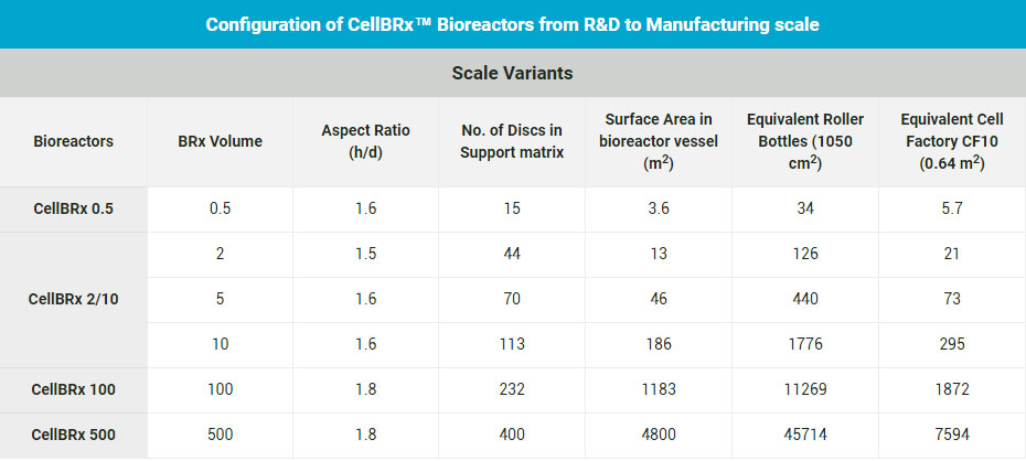 Configuration of CellBRx<sup>®</sup> Bioreactors